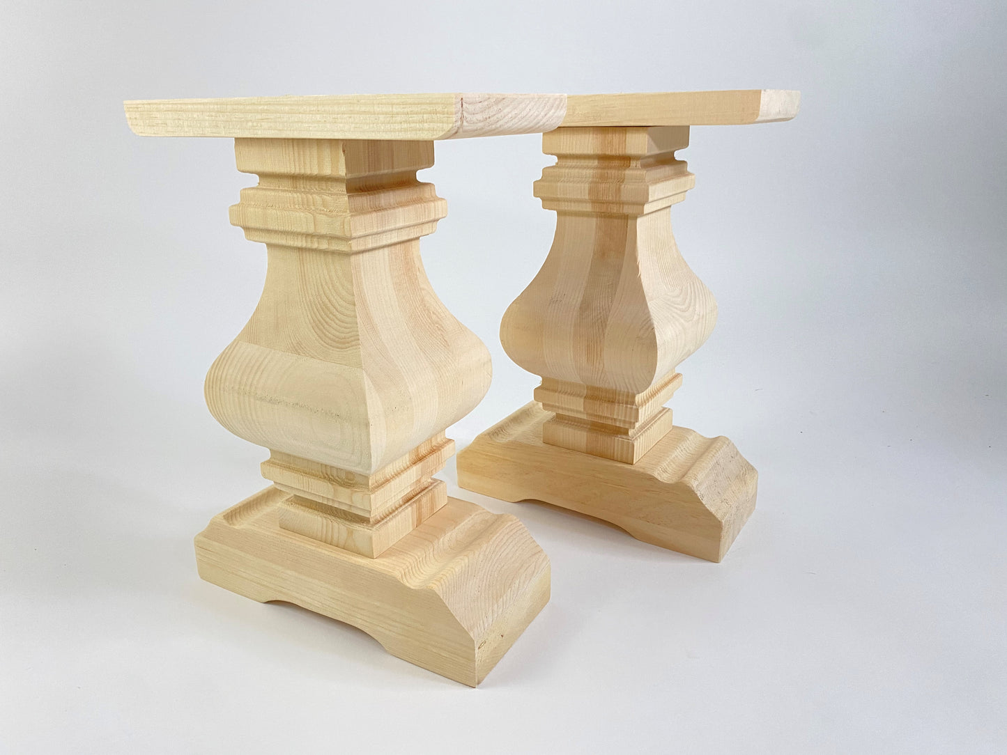 Square Turned Bench Leg Pair - Standard Trestle