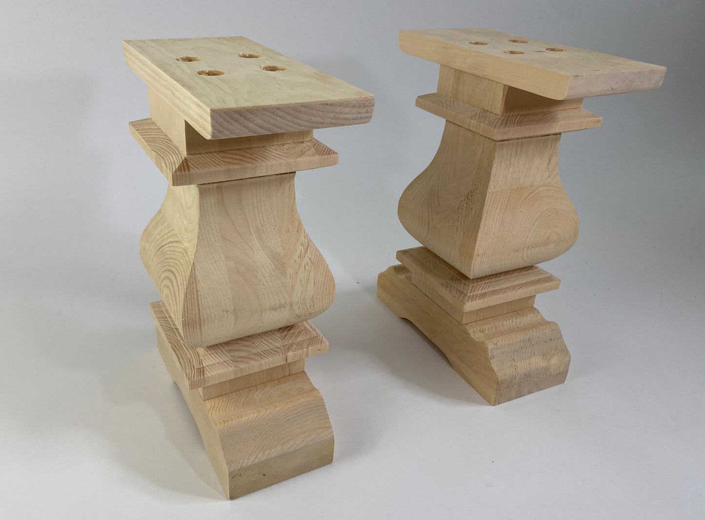 Square Turned Bench Leg Pair - Chunky Trestle