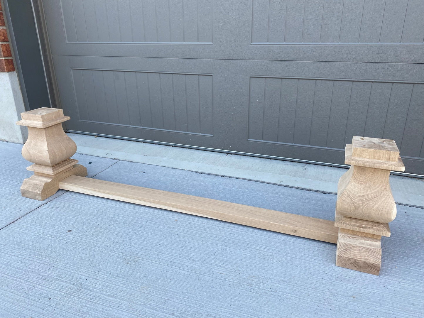 Square Turned Bench Leg Pair - Chunky Trestle