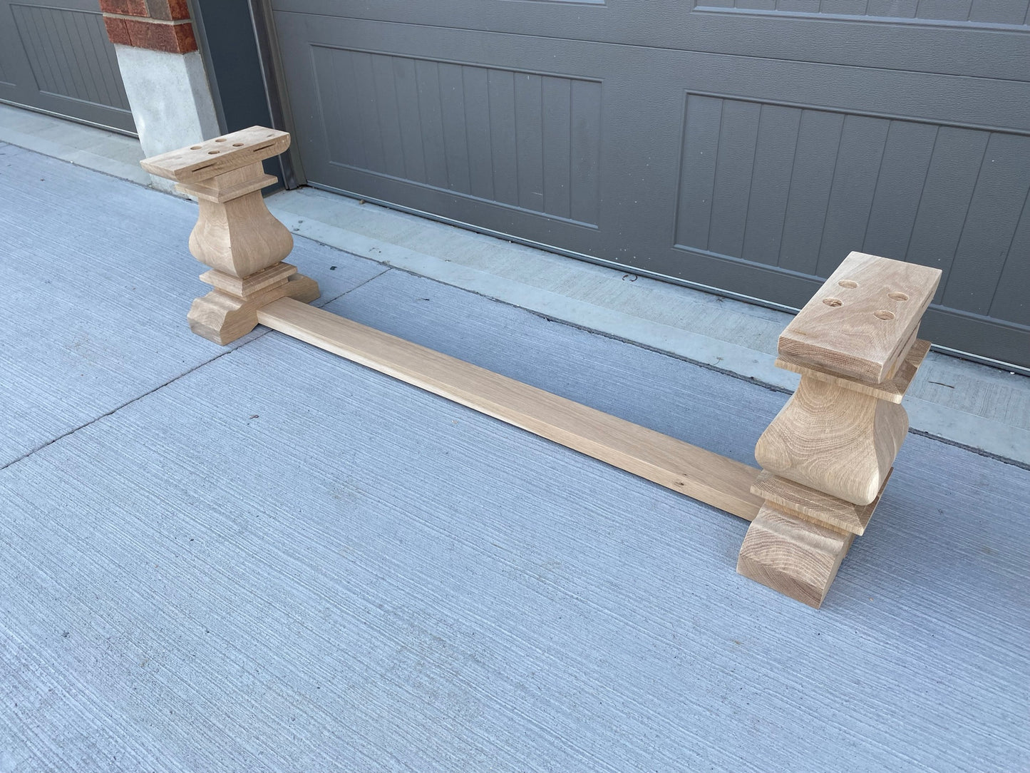 Square Turned Bench Leg Pair - Chunky Trestle