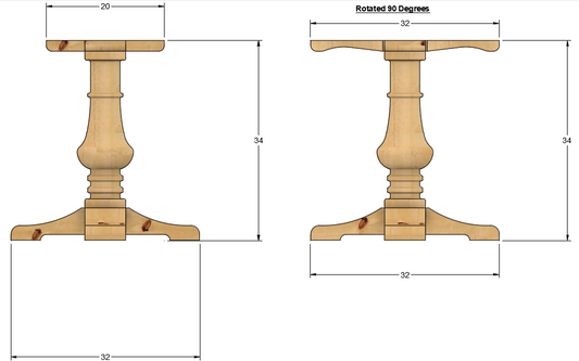 Pub Height Chalice Table Base