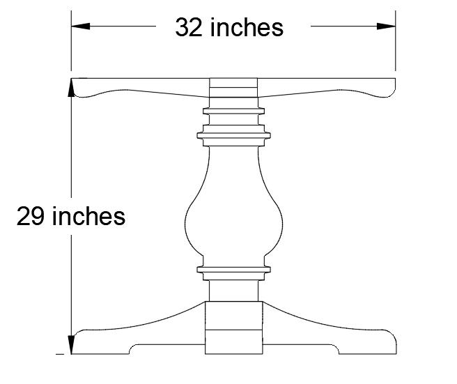 Pedestal Table Base - Standard